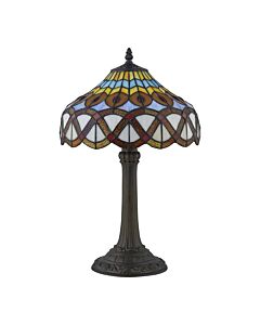 Leonard - Tiffany Coloured Glass 36cm Table Lamp