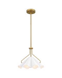Quoizel Lighting - Mejia - QZ-MEJIA-1P-S-AB - Aged Brass White Ceiling Pendant Light