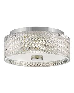 Hinkley Lighting - Elle - HK-ELLE-F-S-CM - Chrome Clear Frosted Glass 2 Light Flush Ceiling Light