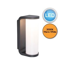 Lutec - Adalyn - 5193602118 - LED Dark Grey Opal IP44 Outdoor Wall Light