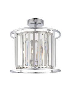 Endon Lighting - Hamilton - 96022 - Chrome Clear Crystal Glass 3 Light IP44 Bathroom Ceiling Flush Light