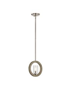 Kichler Lighting - Grand Bank - KL-GRAND-BANK1 - Distressed Grey Clear Seeded Glass Ceiling Pendant Light