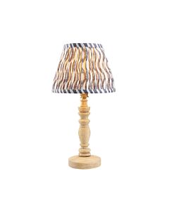 Endon Lighting - Bibury & Ripple 20cm - 114288 - Ash Wood Aged Brass Grey Table Lamp With Shade