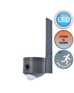 Lutec Connect - Pollux - 5196004118 - LED Dark Grey Opal IP44 Outdoor Sensor and Video Wall Light
