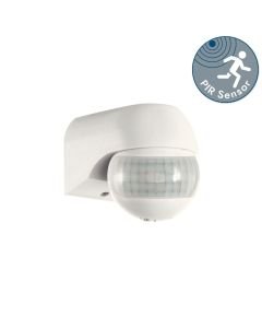 Saxby Lighting - PIR security detector - 90975 - White IP44 Outdoor Sensor Wall Light