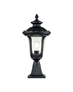 Elstead Lighting - Chicago - CC3-S-BK - Black Clear Seeded Glass IP44 Outdoor Post Light