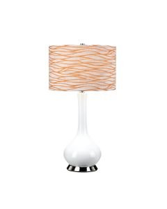Elstead Lighting - Milo - MILO-PN-TL-LORA - White Nickel Orange Ceramic Table Lamp With Shade