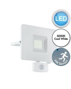 Eglo Lighting - Faedo 3 - 33158 - LED White Clear Glass IP44 Outdoor Sensor Floodlight