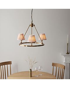 Endon Lighting - Chester - 114533 - Aged Brass Peach 3 Light Ceiling Pendant Light