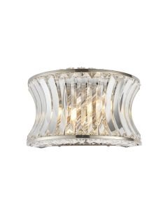 Hodge - Nickel Clear Crystal Glass 2 Light Wall Washer Light