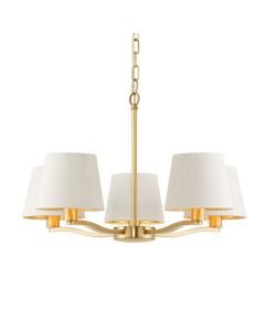 Endon Lighting - Harvey - 67734 - Gold Vintage White 5 Light Ceiling Pendant Light