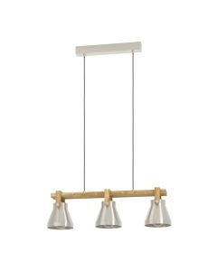 Eglo Lighting - Cawton - 43952 - Steel Rustic Wood 3 Light Bar Ceiling Pendant Light