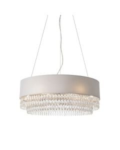 Endon Lighting - Malmesbury - 94396 - Chrome Clear Glass Silver Grey 6 Light Ceiling Pendant Light