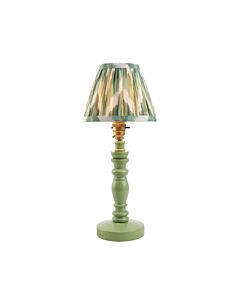 Endon Lighting - Bibury & Zigzag 16cm - 115878 - Green Aged Brass Table Lamp With Shade