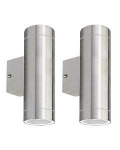 Set of 2 Falston - Stainless Steel Up Down Outdoor Wall Lights