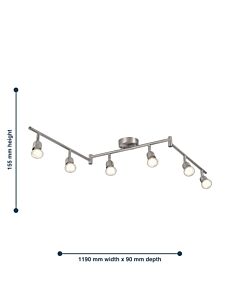 Nordlux - Avenue 6-Rail - 2113210132 - Steel 6 Light Ceiling Spotlight