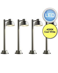 Set of 4 Maxwell -  Stainless Steel & Brushed Aluminium IP44 Outdoor 60cm LED Post Lights