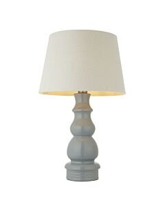 Endon Lighting - Provence - 103369 - Blue Grey Satin Nickel Ivory Ceramic Table Lamp With Shade