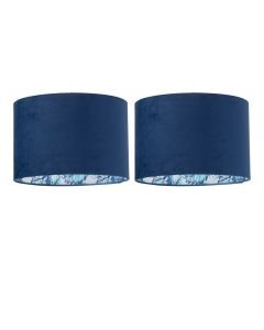 Set of 2 Parrot - Velvet Blue Parrot Design 30cm Pendant or Table Lamp Shades