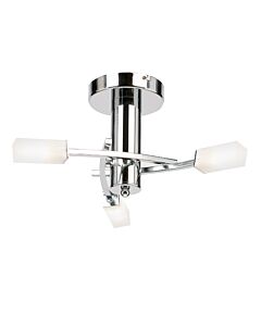 Endon Lighting - Havana - 146-3CH - Chrome Frosted Glass 3 Light Flush Ceiling Light