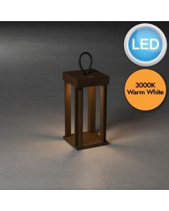 Konstsmide - Cannes - 7819-970 - LED Rustic Brown IP54 Battery Outdoor Portable Lamp