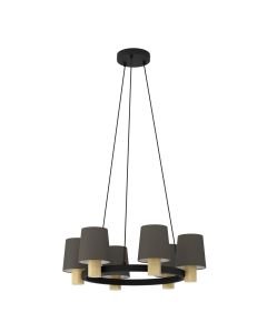 Eglo Lighting - Edale - 43781 - Black Wood Cappuccino 6 Light Ceiling Pendant Light