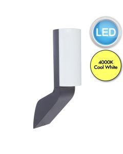 Lutec - Bati - 5188601125 - LED Dark Grey Opal IP44 Outdoor Wall Light
