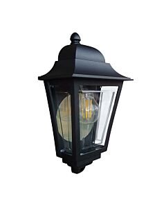 Elstead Lighting - Deco Lane - DECO-LANE7-BLACK - Black Clear IP44 Outdoor Half Lantern Wall Light
