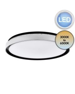 Eglo Lighting - Seluci - 99781 - LED Black White 4 Light Flush Ceiling Light