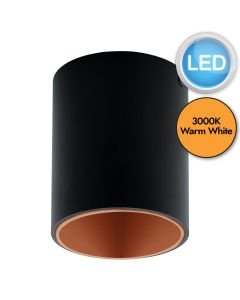 Eglo Lighting - Polasso - 94501 - LED Black Copper Flush Ceiling Light