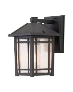 Quoizel Lighting - Cedar Point - QZ-CEDAR-POINT-S-BK - Black Clear Seeded Glass IP44 Outdoor Wall Light