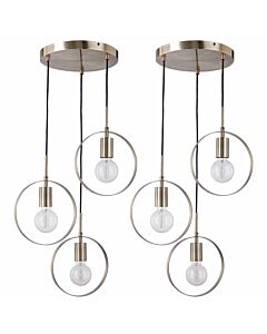 Set of 2 Hailey - Brushed Gold Cluster 3 Lights