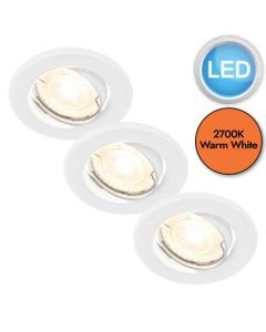 Nordlux - Set of 3 Canis 3-Kit 2700K - 49330101 - LED White Recessed Ceiling Downlights