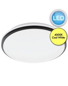 Eglo Lighting - Pinetto - 900366 - LED White IP44 Bathroom Ceiling Flush Light