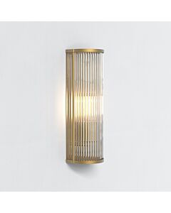 Astro Lighting - Avignon - 1427002 - Antique Brass Clear Ribbed Glass Wall Washer Light