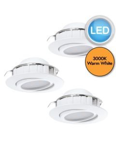 Eglo Lighting - Set of 3 Pineda - 95851 - LED White Recessed Ceiling Downlights