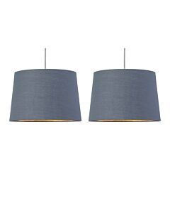 Set of 2 Zoey - Dark Grey with Gold Inner Easy Fit Pendant or Lamp Shades