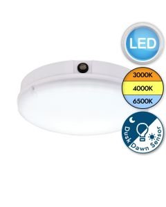 Saxby Lighting - Forca - 77899 - LED White Opal IP65 Photocell 18w CCT Outdoor Sensor Bulkhead Light