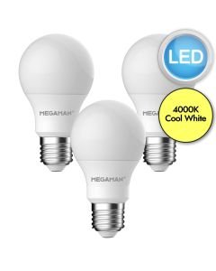 3 x 8.6W LED E27 Light Bulbs - Cool White