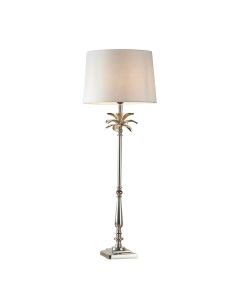 Endon Lighting - Leaf - 91169 - Nickel Vintage White Table Lamp With Shade