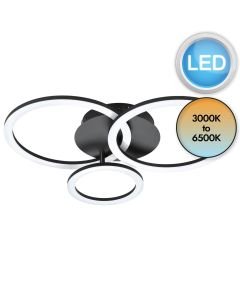Eglo Lighting - Parrapos-Z - 900321 - LED Black White Flush Ceiling Light