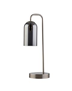 Victoria - Satin Nickel Touch Lamp with Smoke Glass Shade