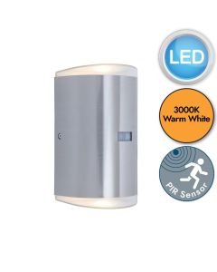 Lutec - Path - 5605702112 - LED Stainless Steel Opal Clear IP54 Outdoor Sensor Wall Light