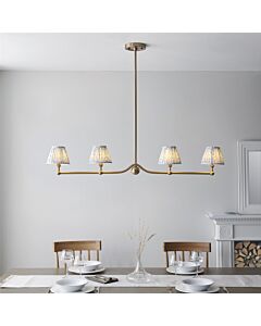 Endon Lighting - Santiago - 114992 - Aged Brass Blue 4 Light Bar Ceiling Pendant Light