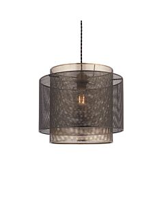 Endon Lighting - Plexus - 72829 - Black Antique Brass Easy Fit Metal Pendant Shade