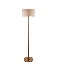 Endon Lighting - Highclere - 113461 - Vintage Brass Natural Floor Lamp