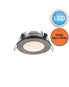 Nordlux - Leonis IP65 1-Kit 2700K - 2310016055 - LED Brushed Nickel IP65 Bathroom Recessed Ceiling Downlight