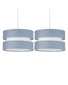 Set of  2 Benni - Grey 26cm Pendant Shades