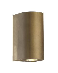 Nordlux - Canto Maxi 2 - 49721035 - Natural Brass Clear Glass 2 Light IP44 Outdoor Wall Washer Light
