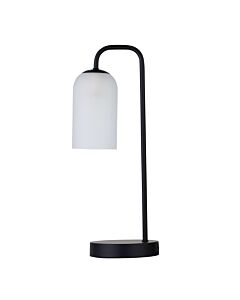 Victoria - Black Touch Lamp with Frosted Glass Shade